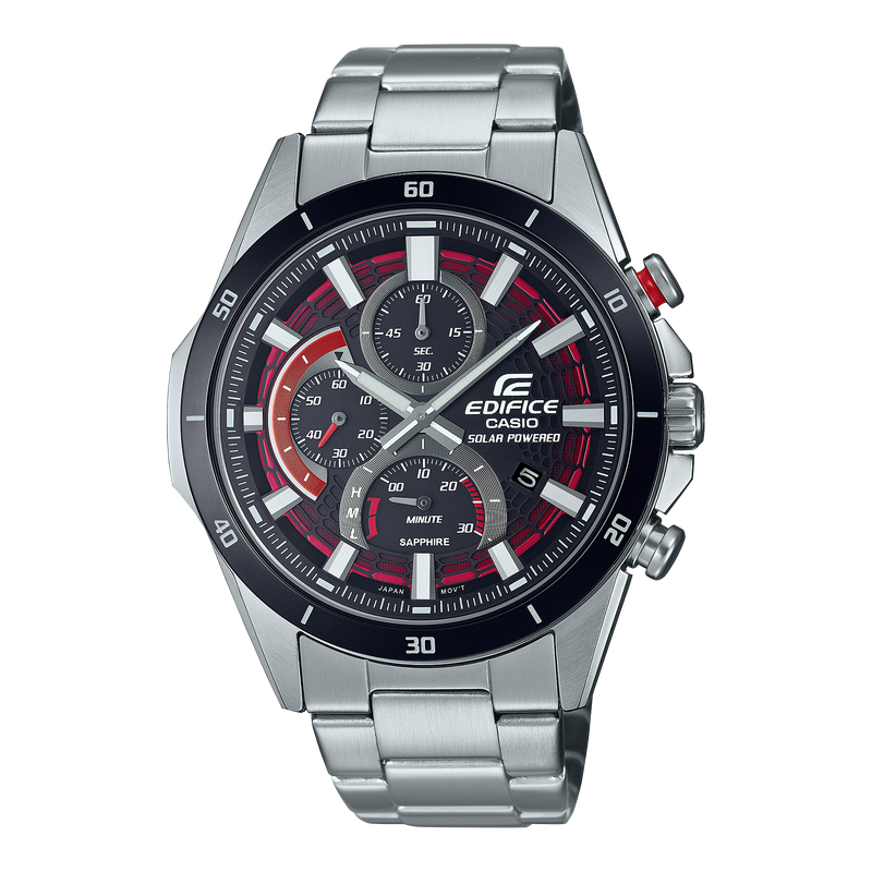 Casio Edifice SLIM Men Solar Chronograph Watch - Silver Black | EFS-S610DB-1AVUDF