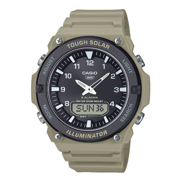 Casio Men Solar-Powered Analog-Digital Watch - Black / Beige | AQ-S820W-5AVDF