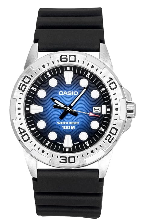 Casio Men 3-Hand Watch - Black / Blue | MTD-140-2AVDF