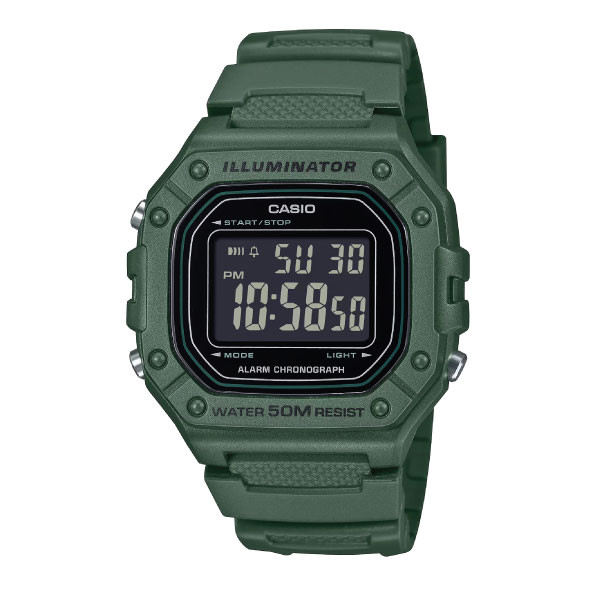 Casio Men Digital Watch - Green | W-218H-3BVDF