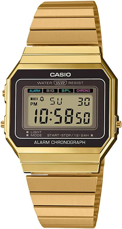 Casio Vintage Digital Unisex Mesh Watch - Gold Plated | A700WG-9ADF