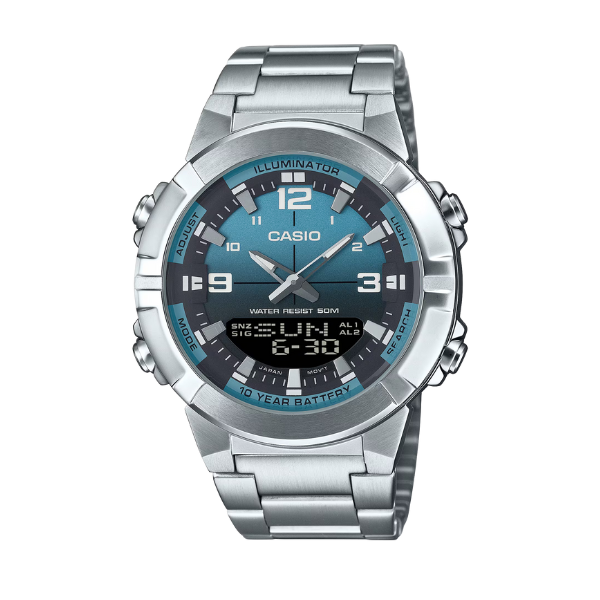 Casio Men Analog-Digital Watch - Blue / Silver | AMW-870DA-2A2VDF
