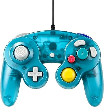 Shock Wired Game Controller Compatible with Nintendo GameCube & Wii Blue | OEM-CP-GC-SW-BL