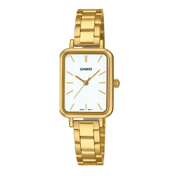 Casio LTP-V009G-7EUDF Analog Watch - White Dial - Gold Bracelet | LTP-V009G-7EUDF