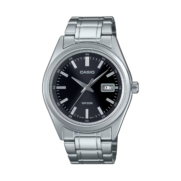 Casio Men 3H Watch - Silver / Black | MTP-B180D-1A1VDF