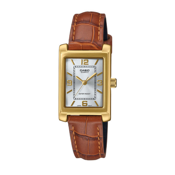 Casio Women 3H Watch - Gold / White / Brown | LTP-1234GLL-7ADF