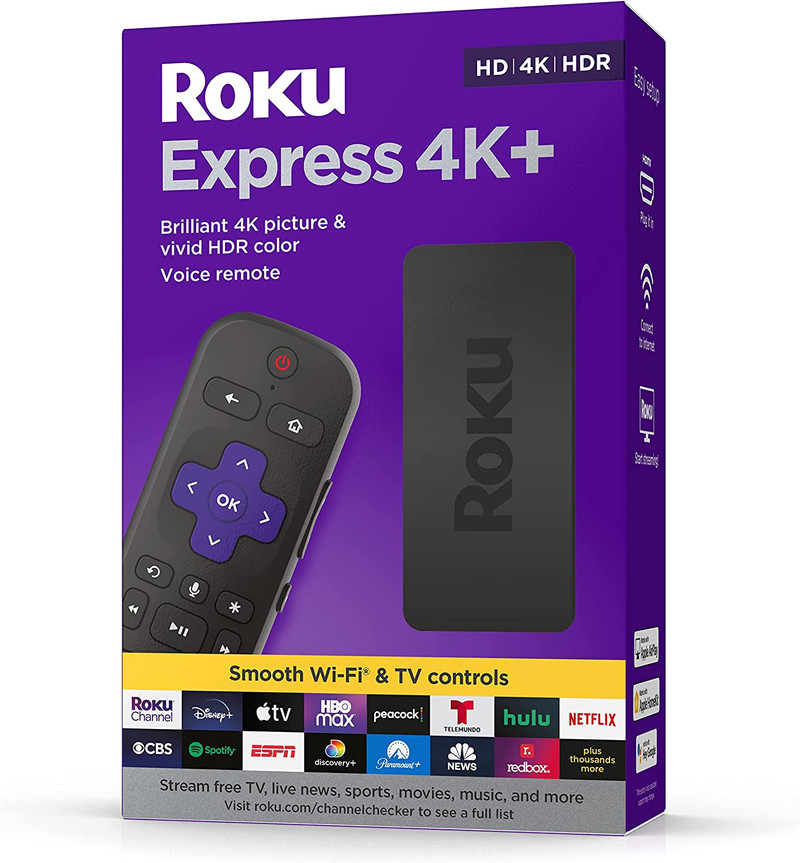 Roku Express 4K+ 2021 Streaming Media Player HD/4K/HDR with TV Controls | 3941R