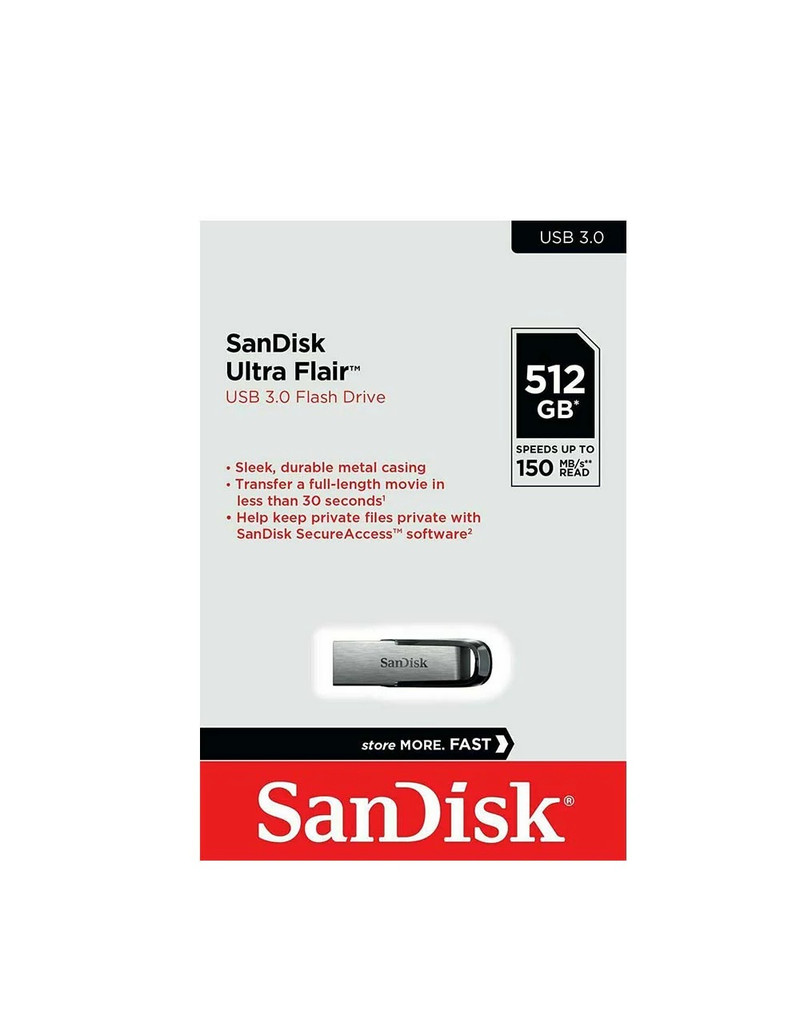 SanDisk Ultra Flair 512GB USB 3.0 Flash Drive | SDCZ73-512G-G46