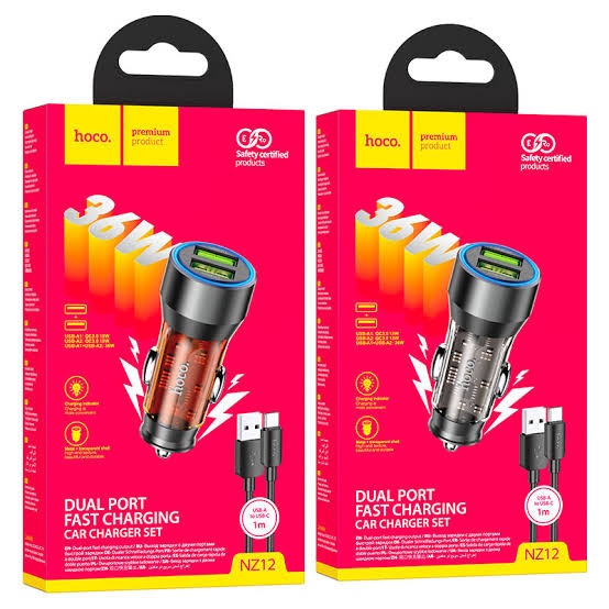 Hoco NZ12 30W Dual-Port Fast Charging Car Charger