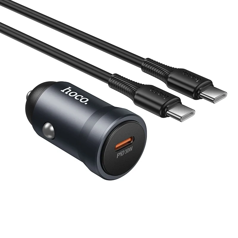 Hoco USB-C PD 30W Car Charger Set with USB-C Cable