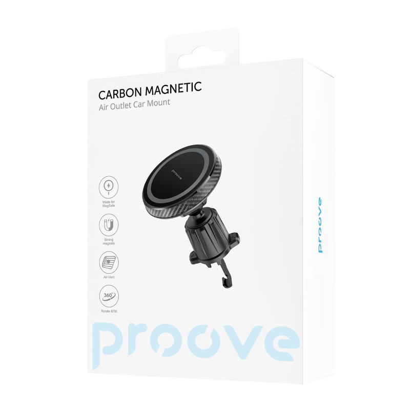 Proove Carbon Magnetic Air Outlet Car Holder - Black | CHCM00000001