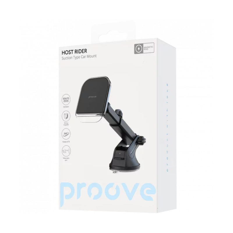 Proove Host Rider Suction Magnetic Car Holder - Black | CHHR00000001