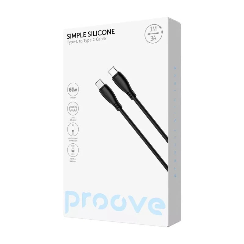Proove Light Silicone Plus 60W Type-C to Type-C Cable 1m