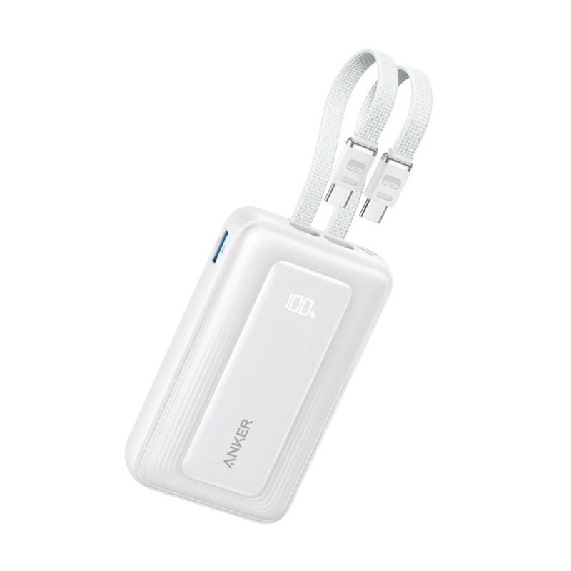 35W Power Bank 10000mAh Built-in Dual USB-C Cables