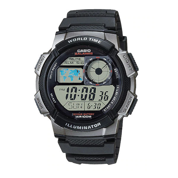 Casio Digital Men Watch Gunmetal Gray Case, Black Dial , Black Resin Band | AE-1000W-1BVDF