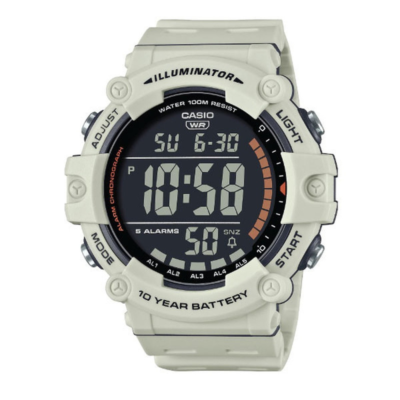 Casio Digital Men Watch White Case, White Dial , White Resin Band | AE-1500WH-8B2VDF