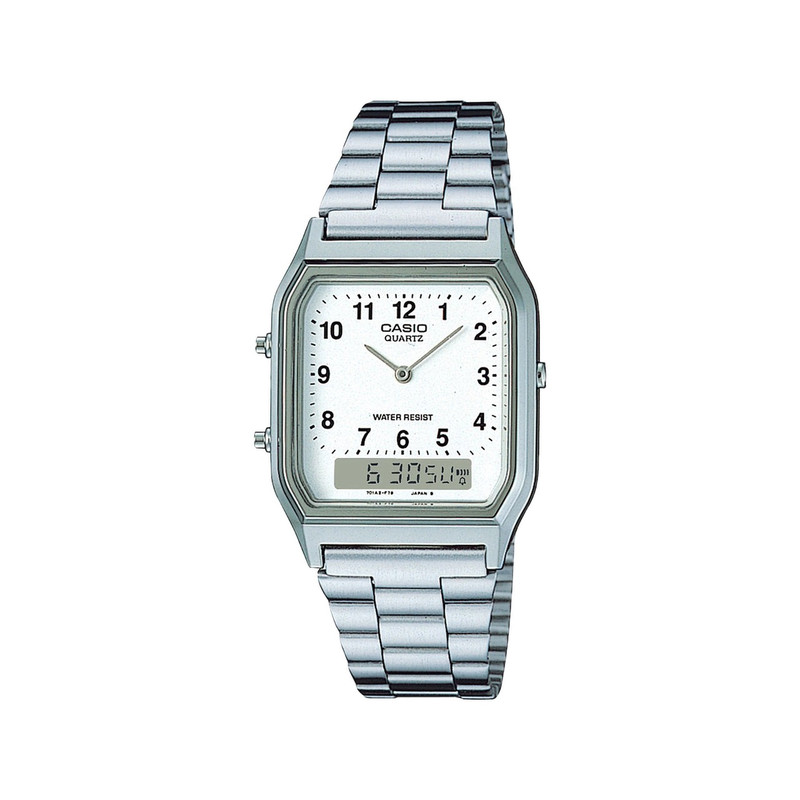 Casio Unisex Analog-Digital Watch Silver | AQ-230A-7BMQ
