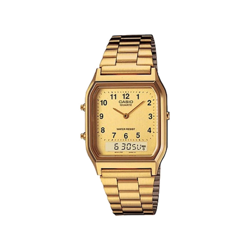 casio-3h-unisex-watch- Unisex Watch Resin Case Metal Strap | AQ-230GA-9BMQ