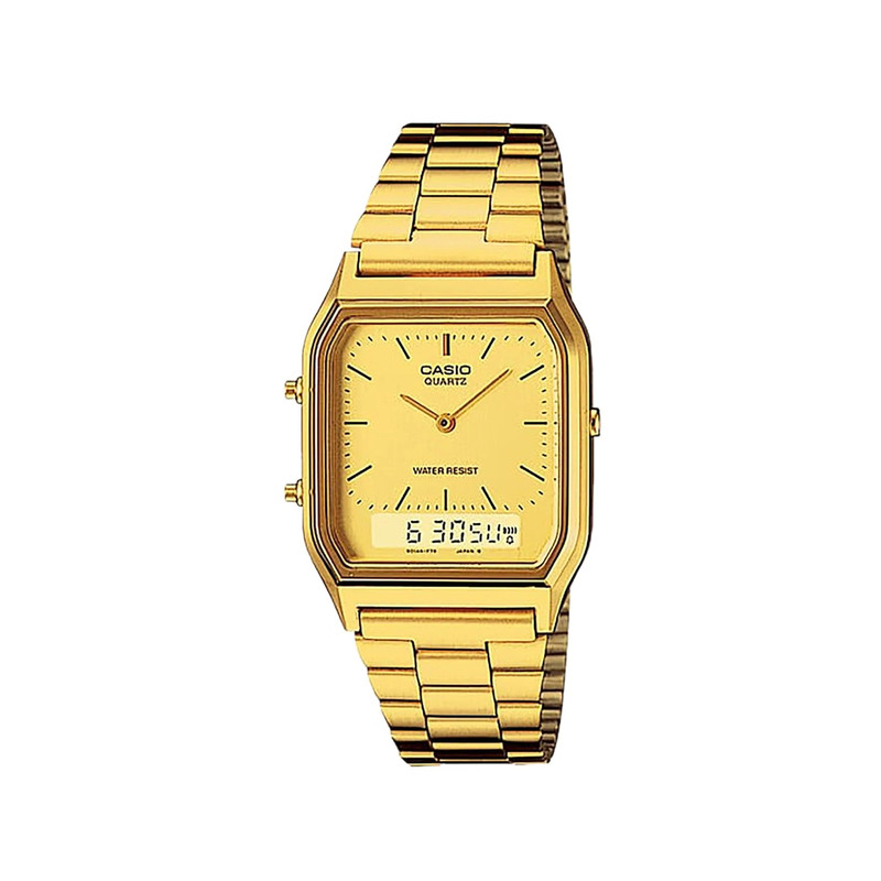 Casio Unisex Analog-Digital Watch Gold Resin | AQ-230GA-9DMQ