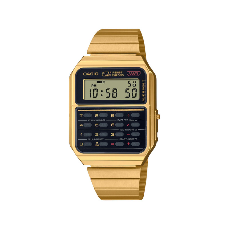 Casio Calculator Watch Gold Stainless Steel | CA-500WEG-1ADF