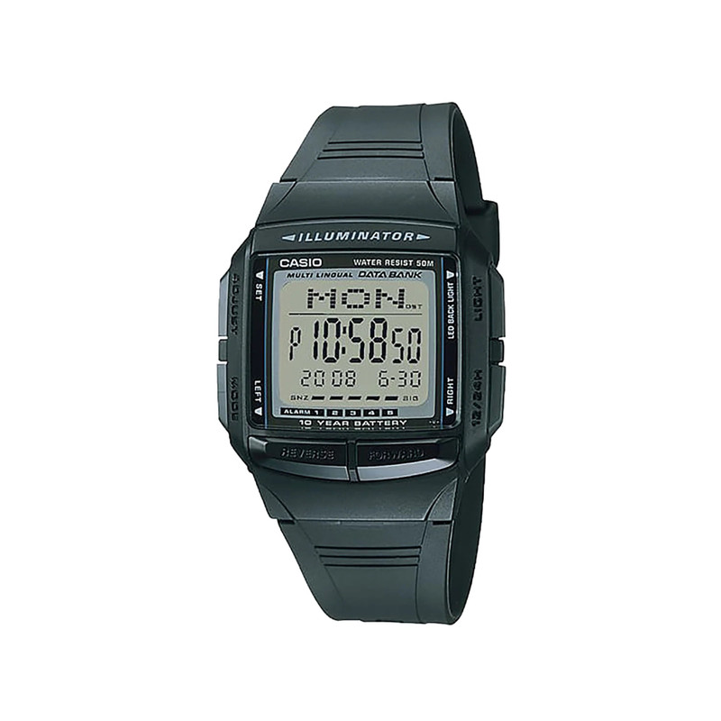 Casio Digital Watch Black Resin 43mm | DB-36-1AVDF