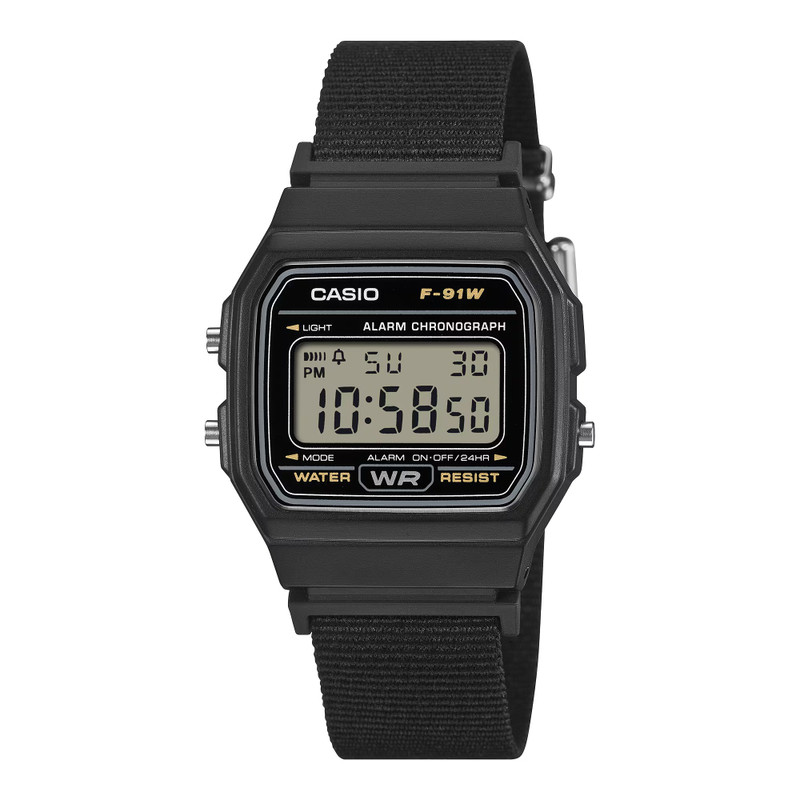 Casio Men's Digital Watch Cloth Band Lightweight | F-91WF-1ADF