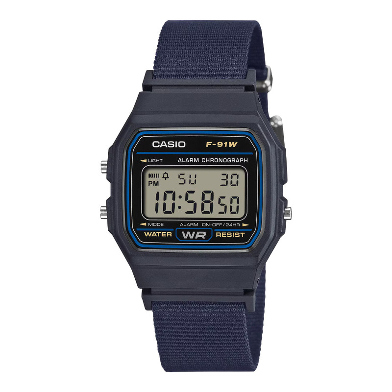 Casio Men's Digital Watch Cloth Band Lightweight | F-91WF-2ADF