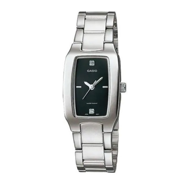 Casio 3H Women Analogue Watch Silver Green Dial | LTP-1165A-1C2DF