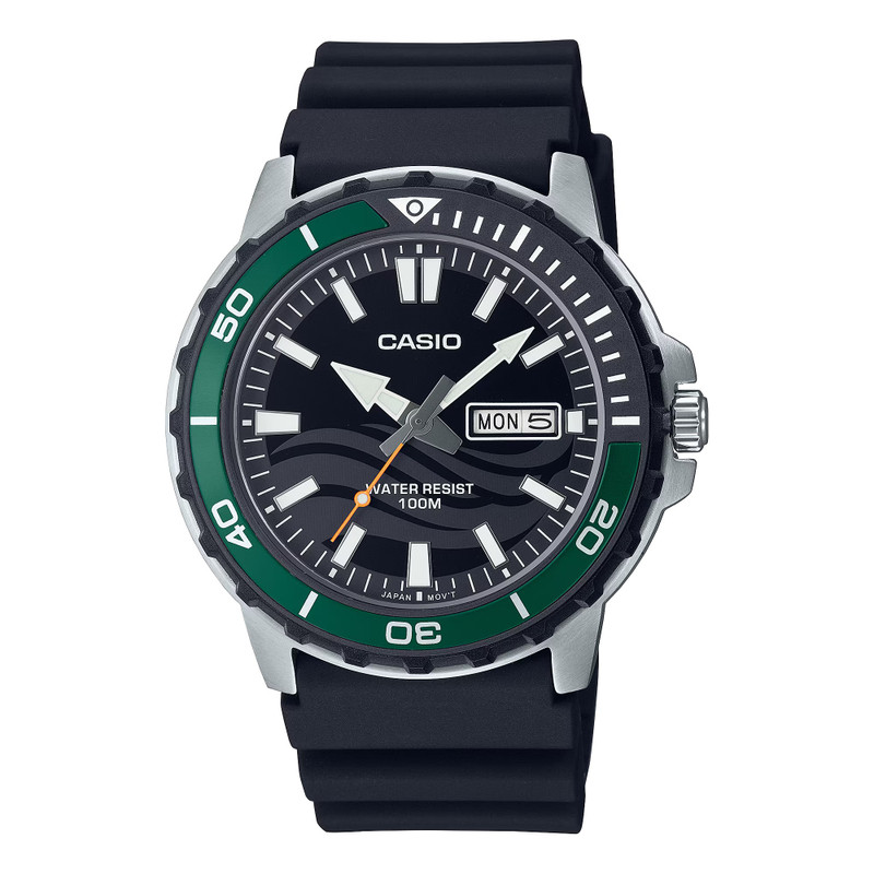 Casio Analog Watch Black Stainless Steel | MTD-125-1AVDF