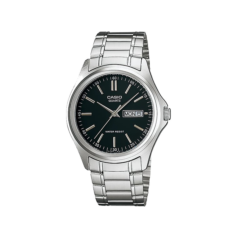 casio-men-3h-watch- Men's Watch Black Dial Silver Band | MTP-1239D-1ADF