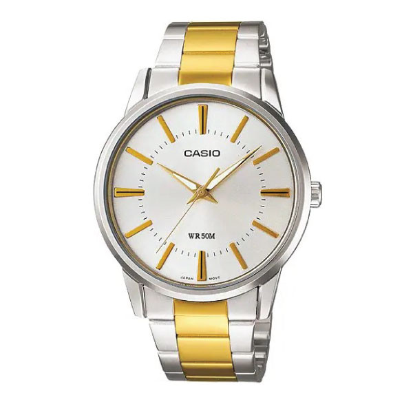 Casio Men 3H Analog Watch Silver Gold | MTP-1303SG-7AVDF