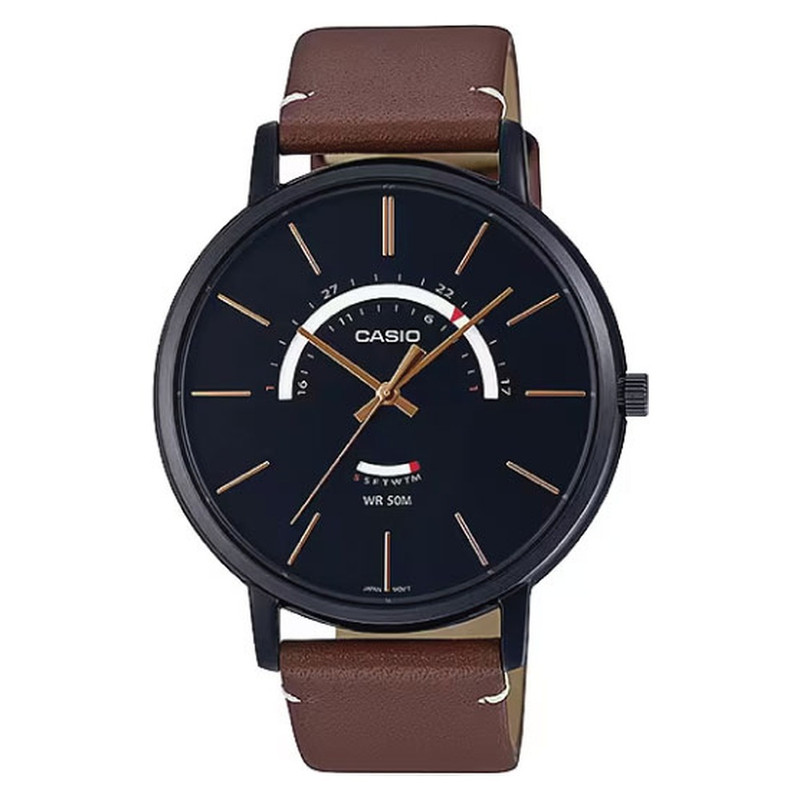 Casio casio-men-3h-watch- Analog Men's Watch Black Stainless Steel | MTP-B105BL-1AVDF