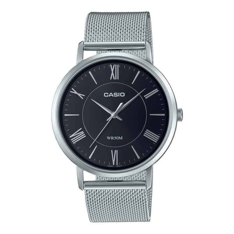 Casio Analog Watch Silver Mesh Band | MTP-B110M-1AVDF