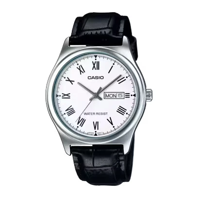 Casio Watch Stainless Steel 38mm Leather Strap | MTP-V006L-7BUDF