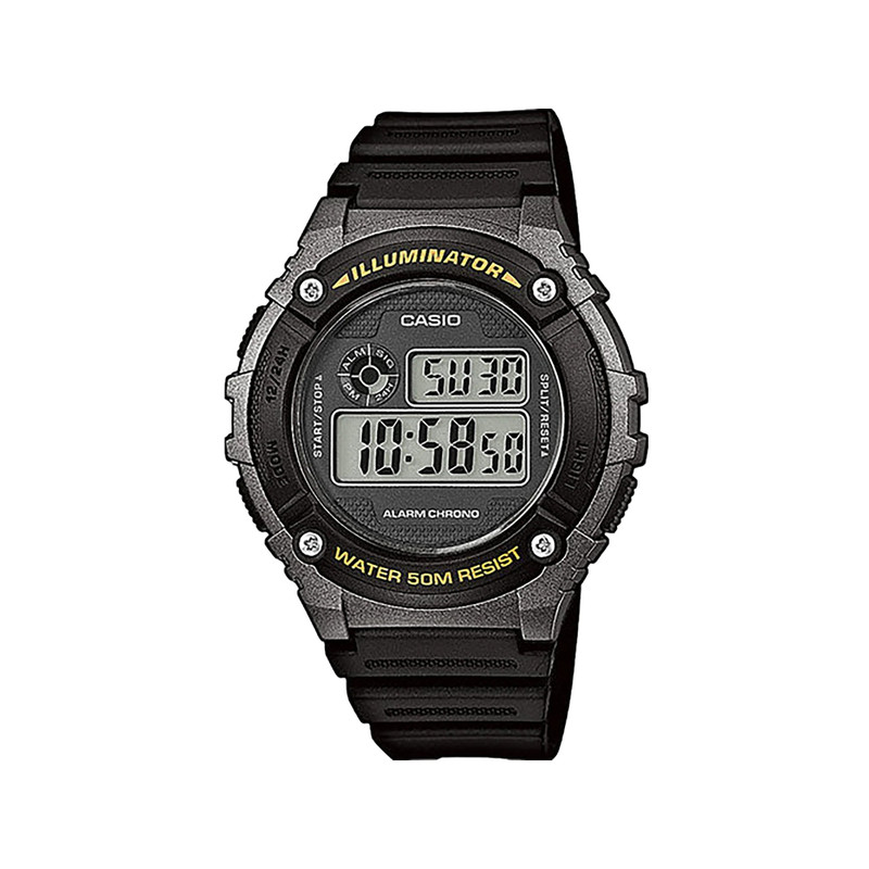 Casio Digital Watch Black Resin | W-216H-1BVDF