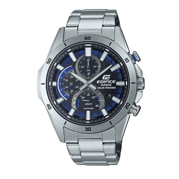 Casio Edifice Men Solar Chronograph Watch - Silver Blue | EFS-S610D-1AVUDF