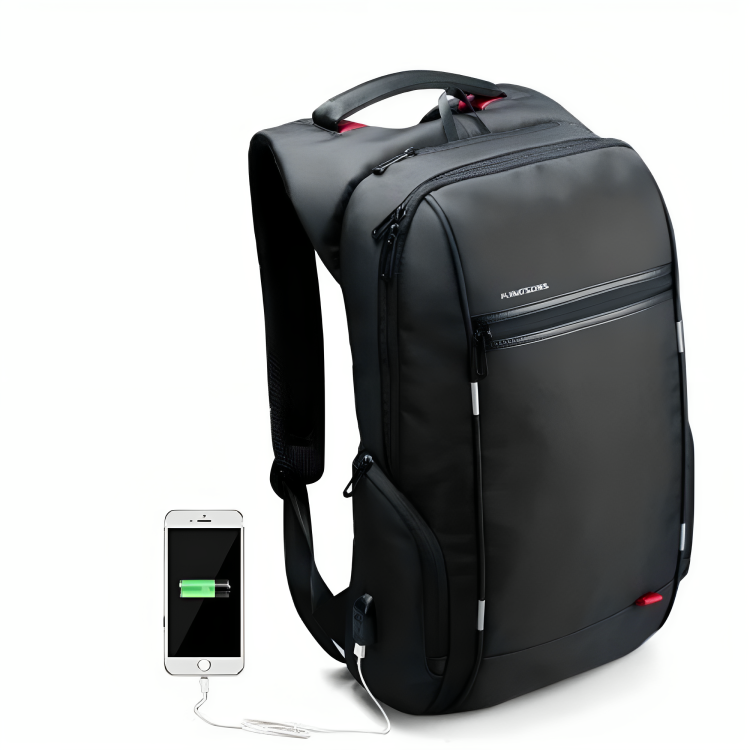 Kingsons 15.6" Charged Series Smart Backpack with USB Port, Black | KS3140W