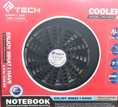 Notebook Cooling Pad — USB 2.0 Powered, Silent Fans, Laptop Cooler Stand | PC-FS05