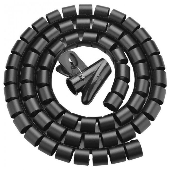 UGreen Spiral Cable Zipper Organizer Tube 3M Black | 30819