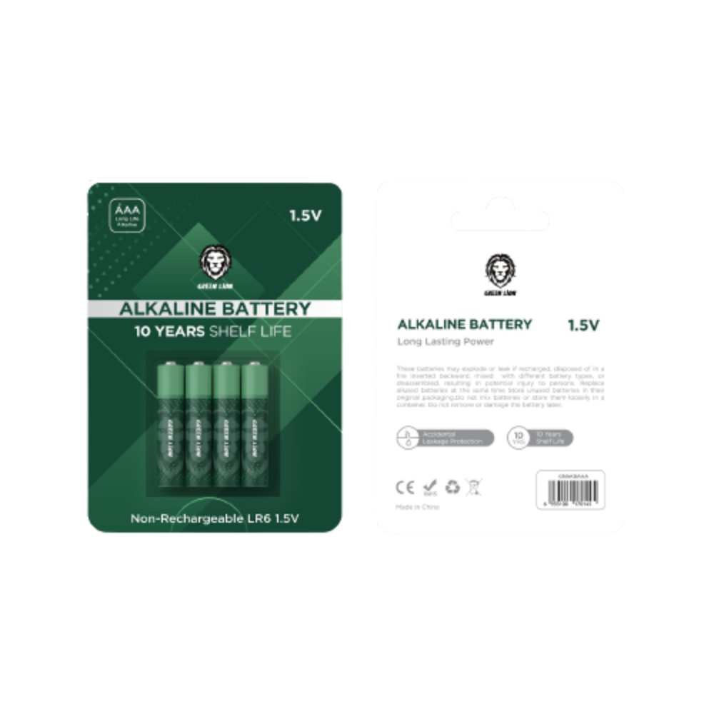 Green Lion Non-Rechargeable Battery AAA 1.6V Alkaline Battery | GNAKBAAA