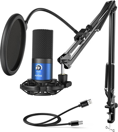 Microphone USB E20 PC, micro avec bras Ring Light de 6 pouces, Kit