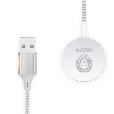 Green Lion Magnetic , Magnetic Braided Charging Cable 1.2M (USB-A Interface) for iWatch ,White | GNMCCISL | AYOUB COMPUTERS | LEBANON