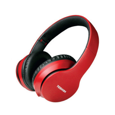 Toshiba Bluetooth Folding Over the Head Headphones Red