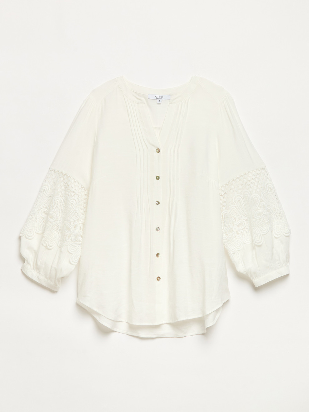 Petite Crochet Sleeve Blouse