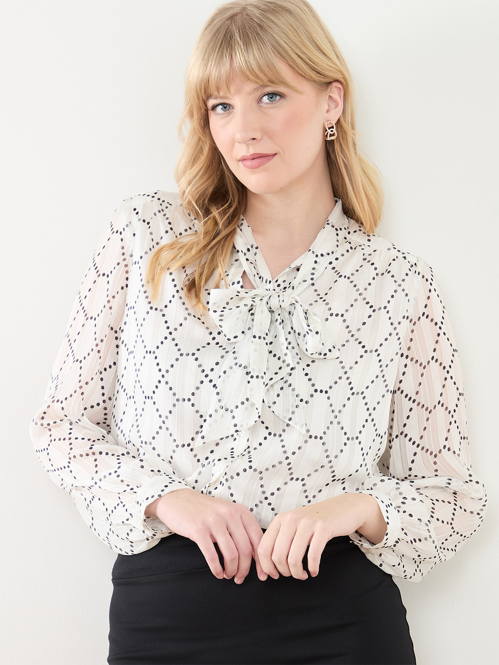 Chiffon Satin Stripe Blouse