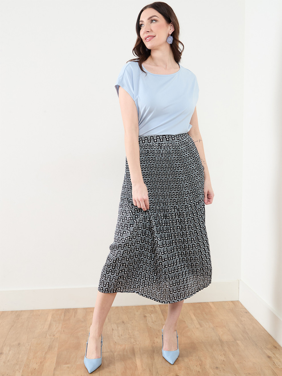 Pleated Midi Skirt
