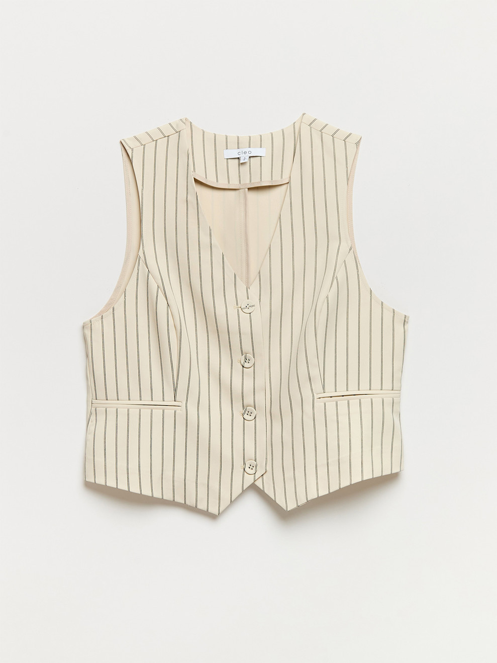 Button-Front Striped Vest