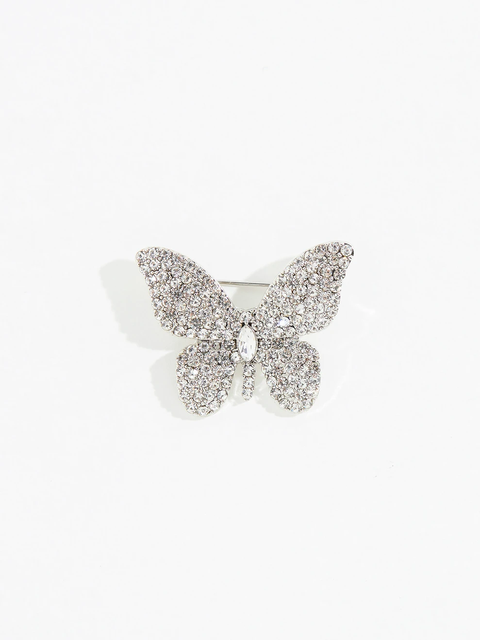 Silver Pave Butterfly Pin