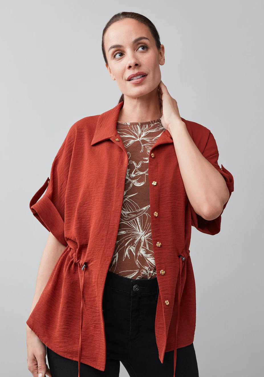 Twill Relaxed Jacket Terracota