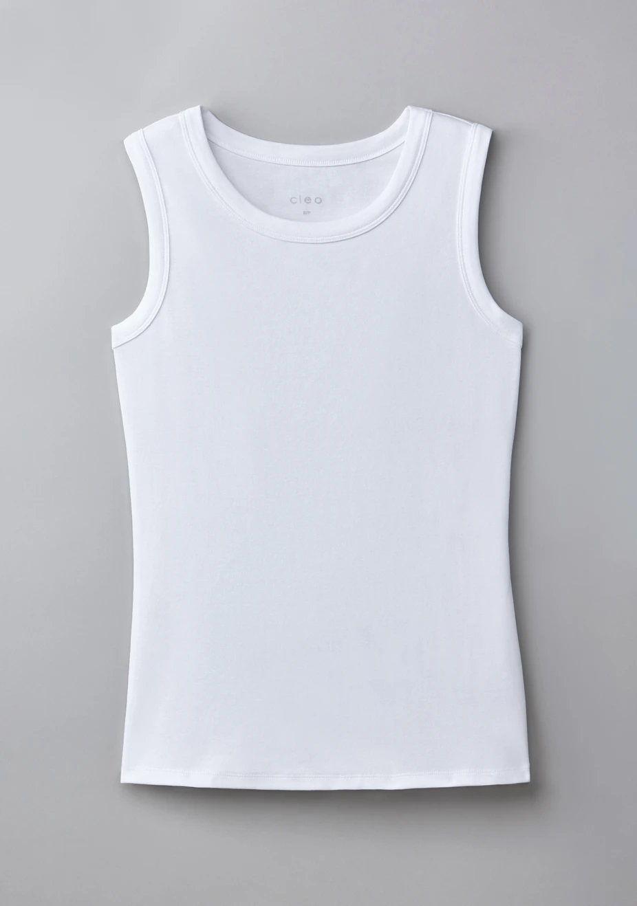 Sleeveless High Neck Tank White